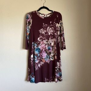 Maroon Floral Dress
